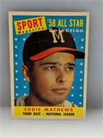 1958 Topps 480 Eddie Mathews All Star HOF Braves