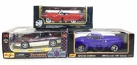 (3) Die Cast 1:18 Scale Model Cars, Corvette