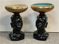 Pair of Ceramic Busts, Planters or Vases