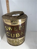 large Sweet Cuba Tabacco metal tin