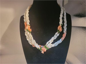 Moonstone, Coral, & Jade necklaces