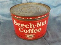 Beech nut coffee advertising tin 5" dia. 3" high