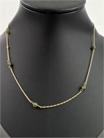 14K Gold Necklace with Jade Beads