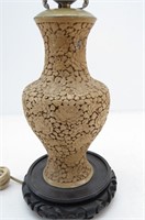 Oriental Flowers Carved Lamp