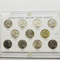 US WAR TIME NICKELS IN CAPITAL CASE