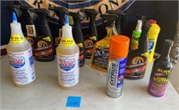 W - MIXED LOT OF AUTOMOTIVE CLEANERS & LUBRICANTS
