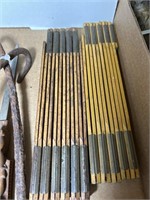 2 foldable yard measuring sticks, lighter, letter