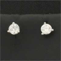 2/5ct Diamond Stud Earrings in Platinum Martini Se