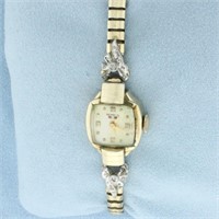 Antique Benrus Diamond Mechanical Wind Watch 10k G