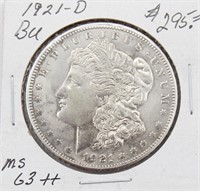 1921-D Morgan Silver Dollar Coin BU