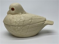 Vintage Ceramic Pigeon Dish Candle 6.5in L x