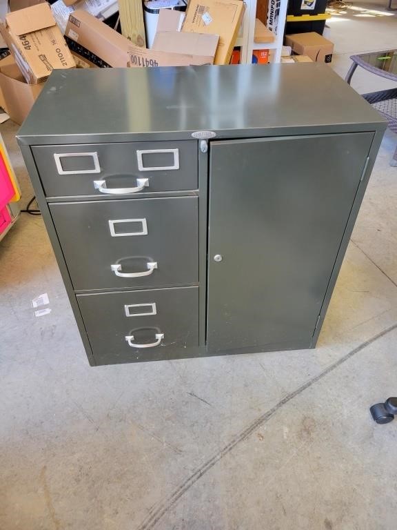 Cole-Steel Filing Cabinet w/ 3 Drawers & Safe