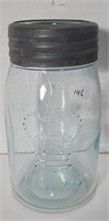 FLAME MIDGET CROWN PINT FRUIT JAR