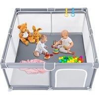 Baby Playpen Gray for Babies and Toddlers