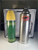 Pair of Vintage Stainless Steel Thermos Bottles