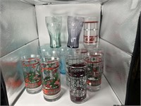 13 Assorted Coca Cola Drinking Glasses