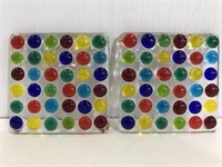 Pair of art glass coasters