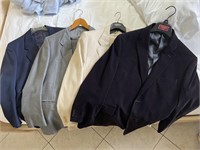 MENS BLAZERS. 2 WITH MATCHING DRESS PANTS