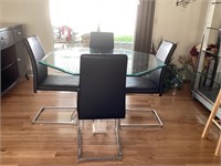 Glass table dinette set