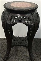 Oriental Marble Top Rosewood Table