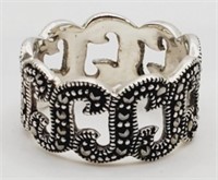 (N) Marcasite Sterling Silver Ring (size 6) (4.1