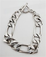 (N) Sterling Silver Link Bracelet (8" long) (50.7