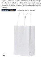MSRP $30 100 White Kraft Bags
