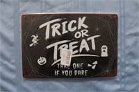 Retro Tin Halloween Sign "Trick or Treat"