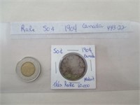 Rare pièce de 50¢ 1904 CANADA. Seulement 60,000