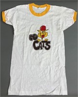 NOS 1970s Go Cats Roller Derby Team Shirt