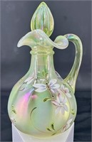 Gorgeous Fenton Topaz Opal Irid Hp Cruet By P