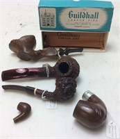 5 ANTIQUE PIPES, 1 BOX
