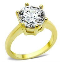 Round 3.87ct White Sapphire Solitaire Ring