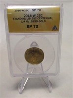 2016-W STANDING LIB. 25¢ 1/4 OZ. GOLD ANACS SP70