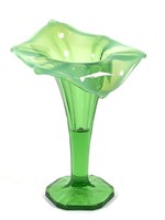 Green Glass Jack In The Pulpit Vase
