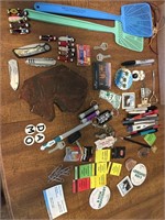 Magnets, keys, pocket knives, buttons, matches,