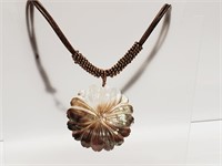 Hand Carved Sea Shell Necklace