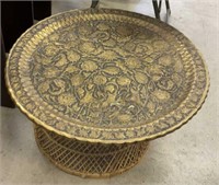 27” brass tray table