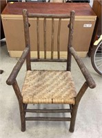 Rush seat twig chair