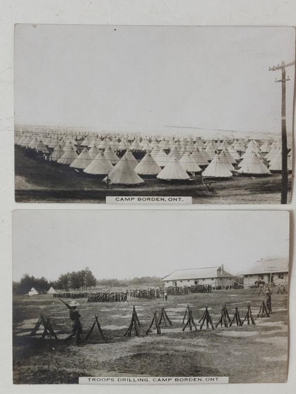 2 Vintage Camp Bordon Ontario Post Cards