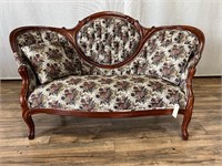Victorian Floral Needlepoint Cushion Sofa