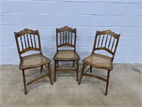 (3) Cane Seat Side Chairs