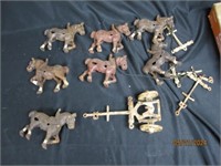 Lot Of Vtg Cast Iron Horses