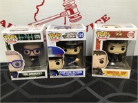 (3) Funko Pop Analyst #1176,Captain Action