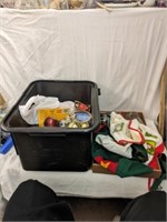 Christmas Lot - Aprons, Glasses, Etc