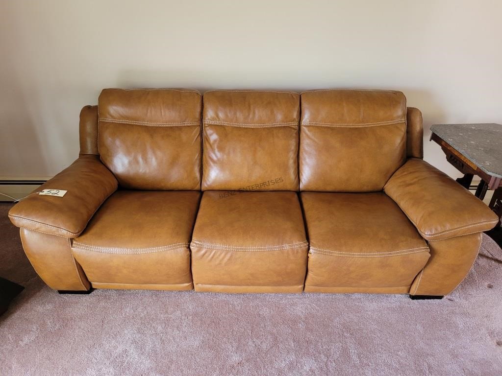 LARGE SOFA - APPEARS TO BE LEATHER - GOOD COND.