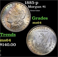 1885-p Morgan Dollar $1 Grades Choice Unc