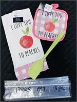 3pc PEACHES KITCHEN SET A2