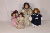 4 Porcelain Dolls