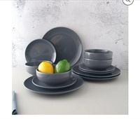 ($30) Mainstays Glazed Grey Stoneware Dinn